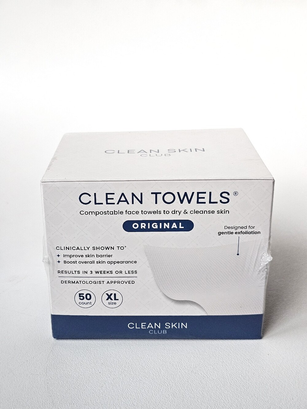 Clean Skin Club Clean Towels Original XL 50 Count Sealed Compostable Face Towels
